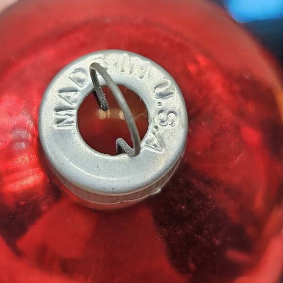 Vintage 2" Mixed Lot of 8 Glass Christmas Ornaments Shiny Brite Rauch MCM Retro - Picture 7 of 9